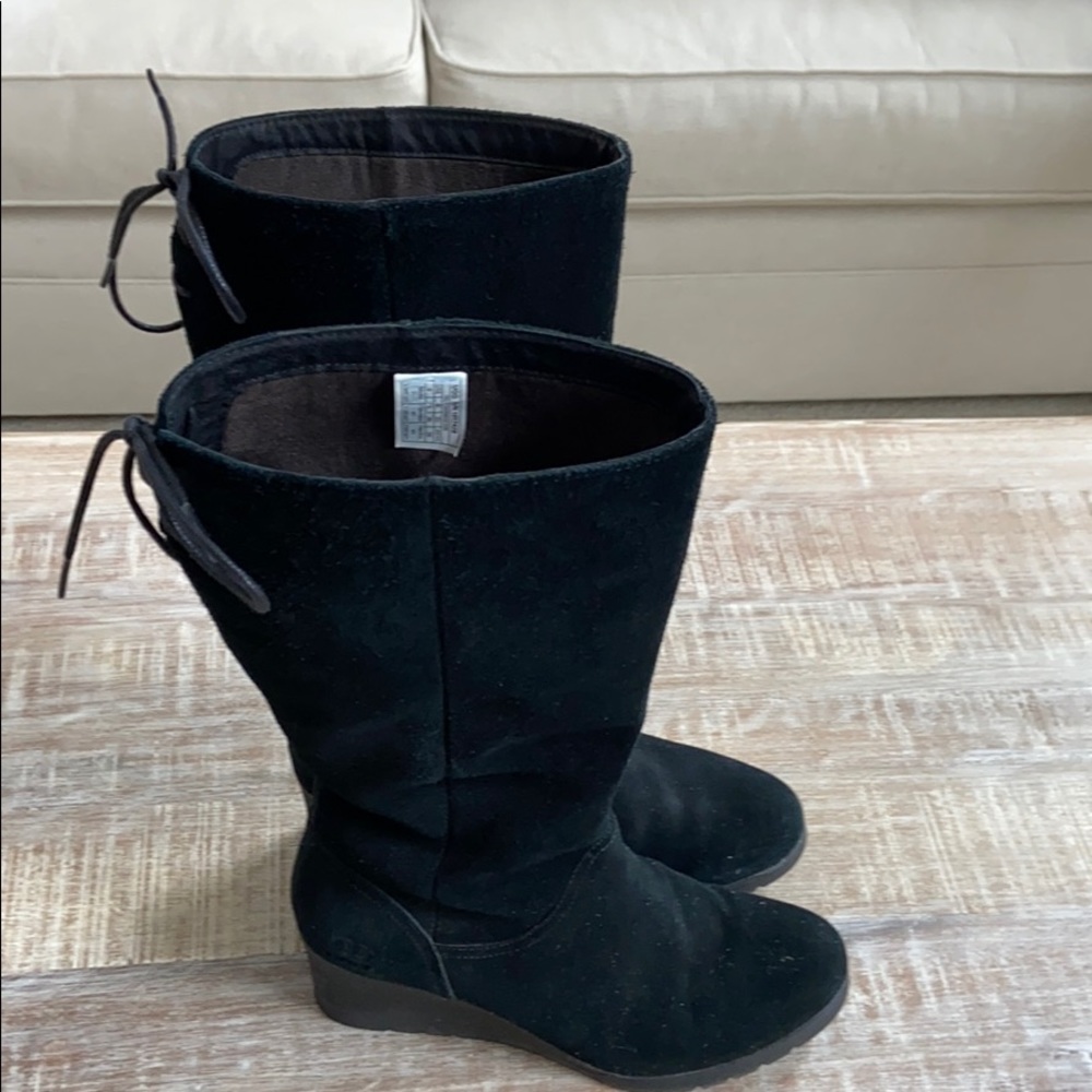 Black suede boots